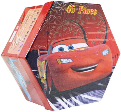 Colorful Lightning McQueen 46 Piece Puzzle for kids featuring a nativity set drawing theme