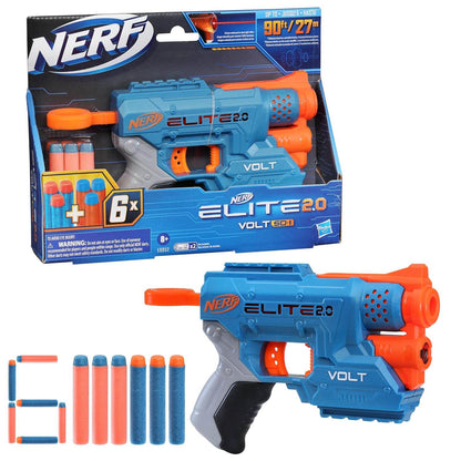 NERF Volt SD-1 with darts by Hasbro blue and orange toy gun from Elite 2.0 series in packaging