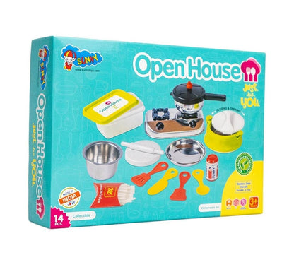 Open House kids kitchen set stainless steel toy cookware and utensils set by T-Rex the toyland Sitamarhi
