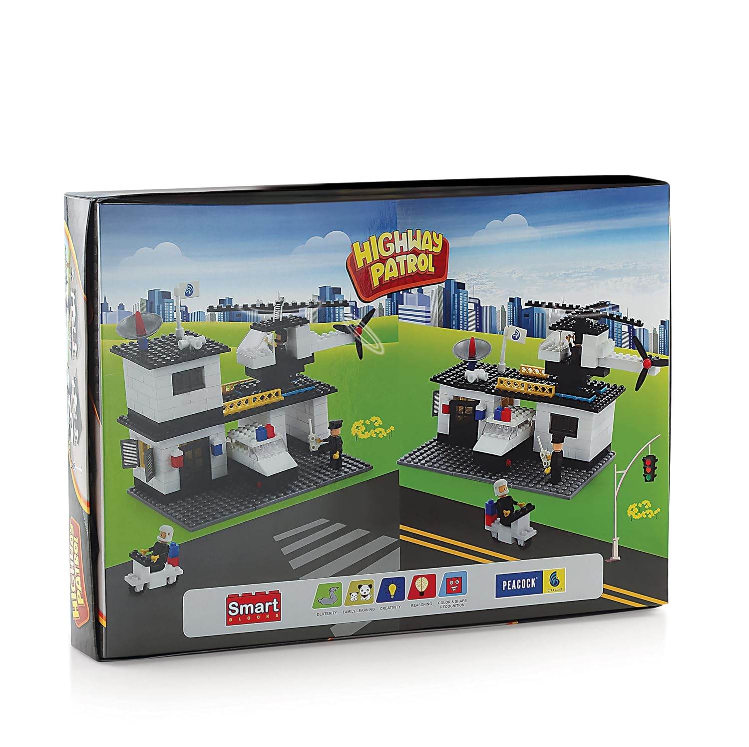 Highway patrol building block set by T-Rex the toyland Sitamarhi with police station and helicopter