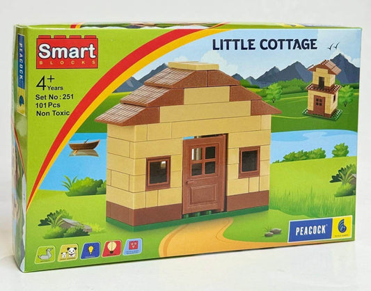 Peacock Smart Blocks Little Cottage set of 101 interlocking building blocks for kids ages 4 and up