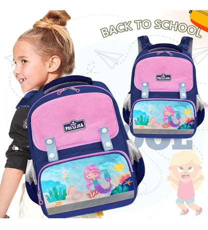 Pink and blue mermaid school bag for girls with ocean and mermaid design from T-Rex the toyland Sitamarhi