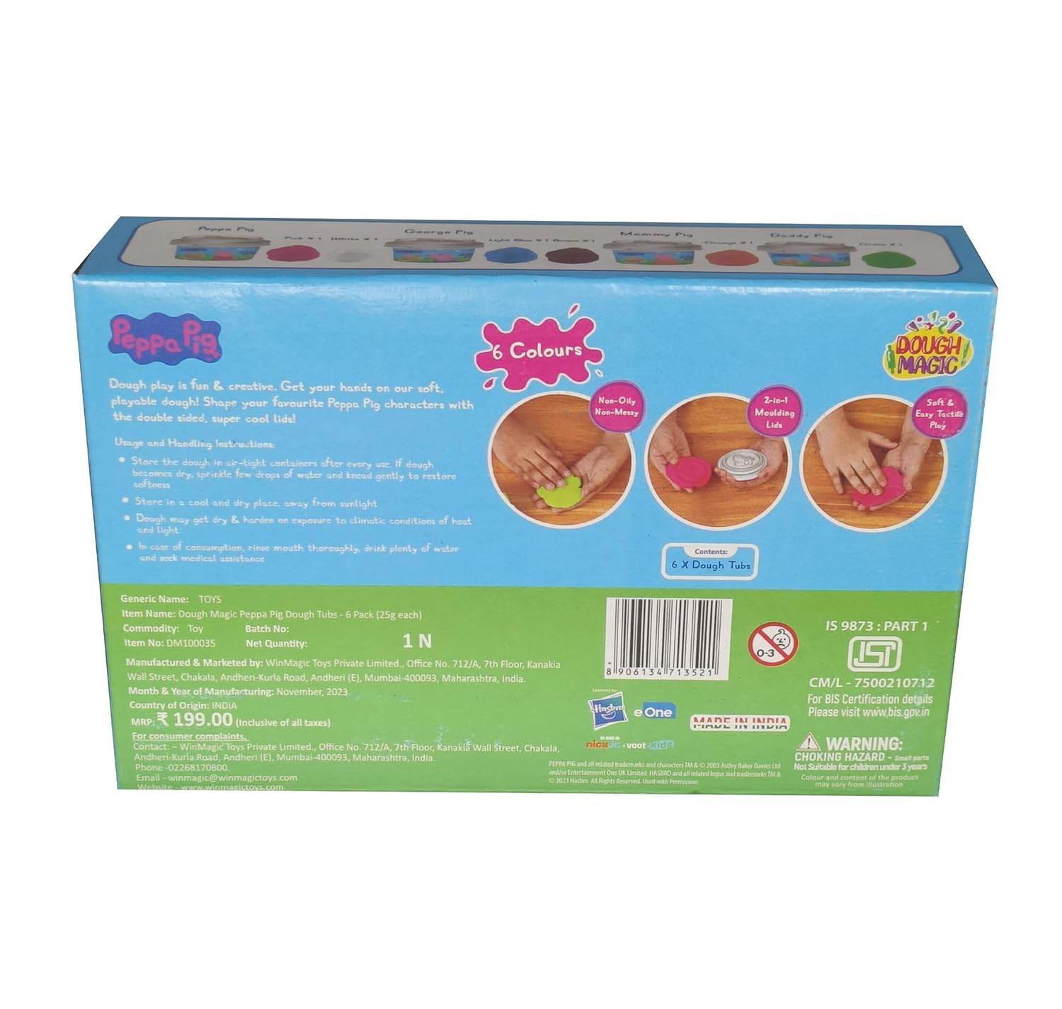 Peppa Pig dough tubs set with six colorful tubs for creative and fun dough play