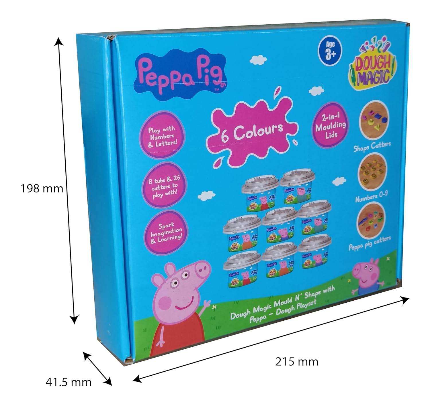 Peppa Pig kids molding clay with cutters set featuring 6 colors and themed shape cutters