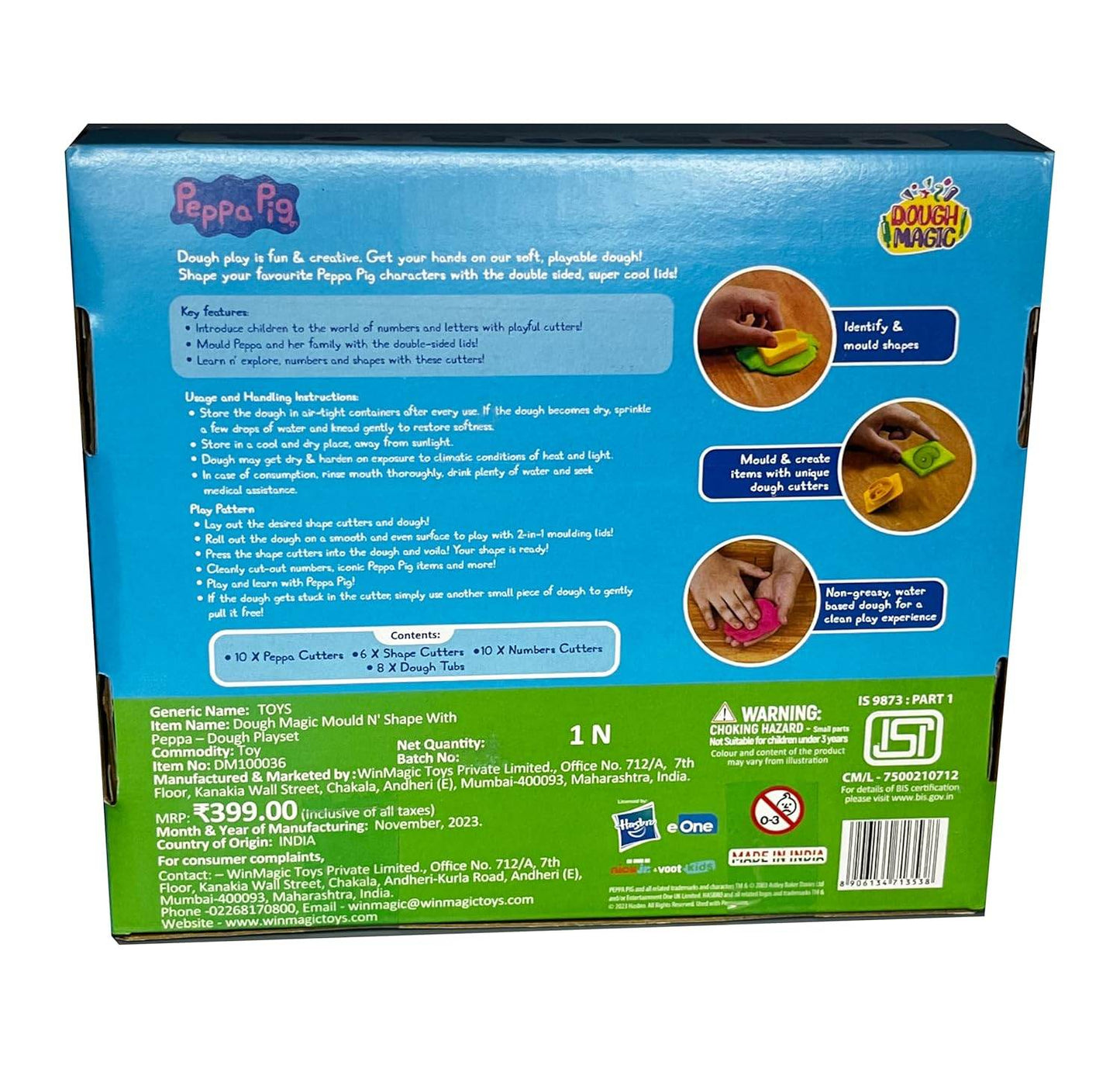 Kids molding clay with cutters Peppa Pig dough magic set for creative play