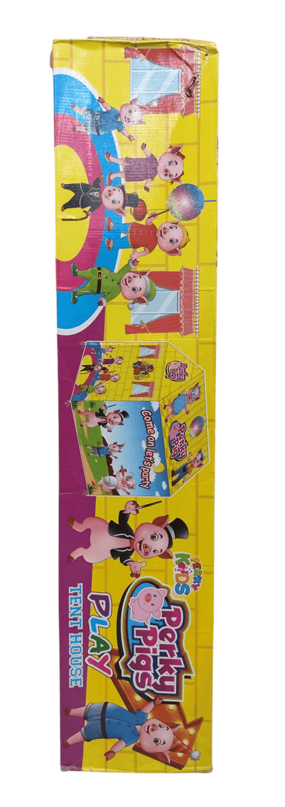 Peppa Pig play tent house packaging with colorful cartoon characters and playhouse graphics