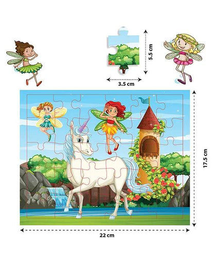 Play & Learn Funskool Fairy 4 in 1 Puzzle Game for Kids, 120 Pieces, Encourages Learning & Development, Fun Activity for Preschoolers, Multicolor, Set for Kid, Age 4+ Years - T-Rex the toyland Sitamarhi