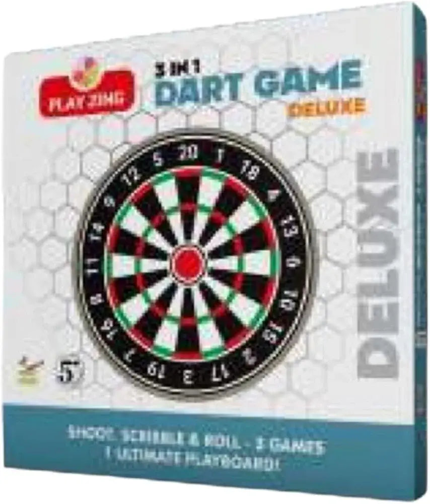 3 in 1 Dart Game Deluxe with a colorful dartboard design for classic board game board game fun