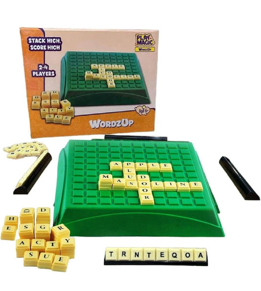PlayMagic WordzUp|Educational Word Building Game|100 Letters Fun Board Game|Learning Puzzle Toy|Birthday & Return Gifts For Kids 6+|Creative Word Making Kids & Family Game|Upto 4 Players|Made In India - T-Rex the toyland Sitamarhi