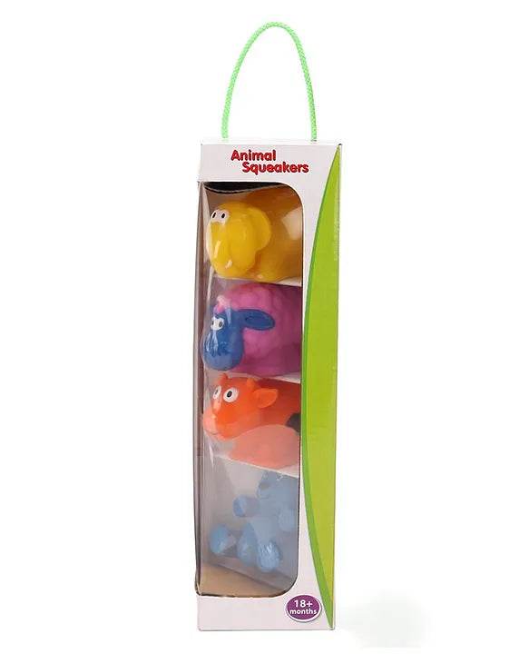 Colorful animal squeaker toys for 18 months and up, perfect for interactive playtime