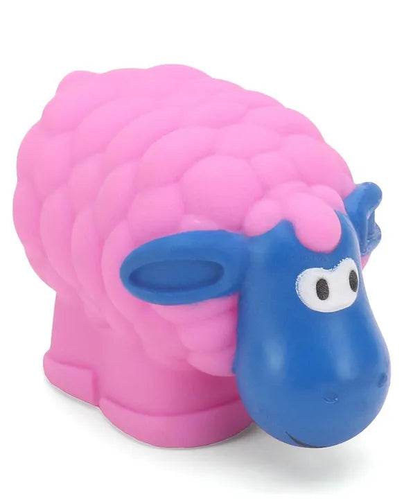 Pink and blue plush animal toy sheep for toddlers aged 2-4 years