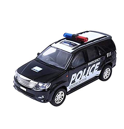 Black police car vehicle toy with pull-back action for 3-5 years old children