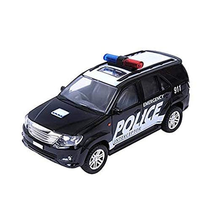 Black police car vehicle toy with pull-back action for 3-5 years old children