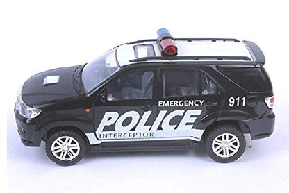 Black police car vehicle toy from Centy with light and sound features for kids ages 3 and up