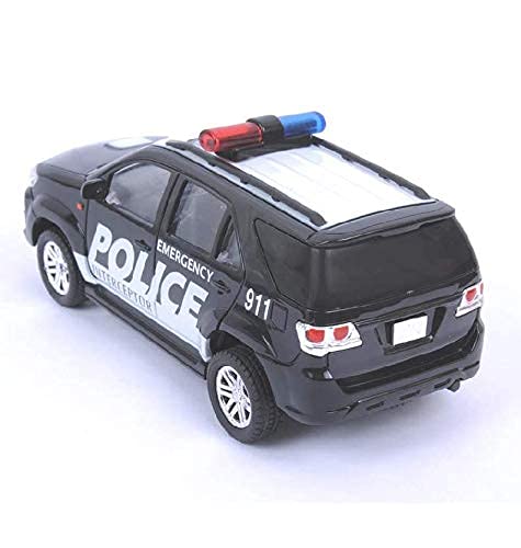 Black police car vehicle by Centy with pull back action for kids aged 3 years and up