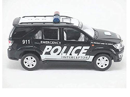 Black Centy pull back police car vehicle with emergency lights for kids aged 3 and up