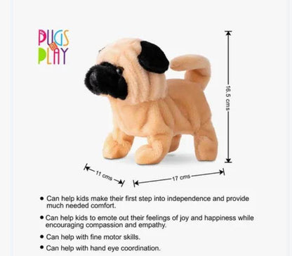 Tan plush poodle dog toy for toddlers promoting imaginative play and fine motor skills