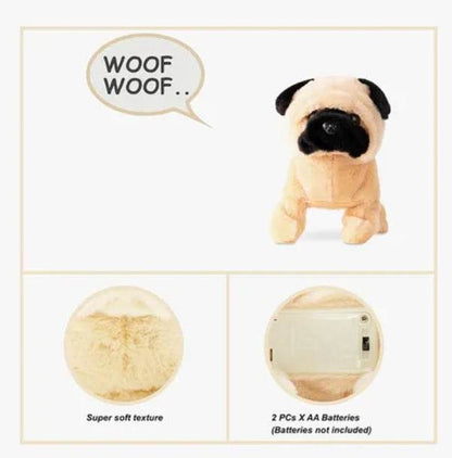 Soft poodle dog toy that walks and barks, ideal for kids aged 3 and up
