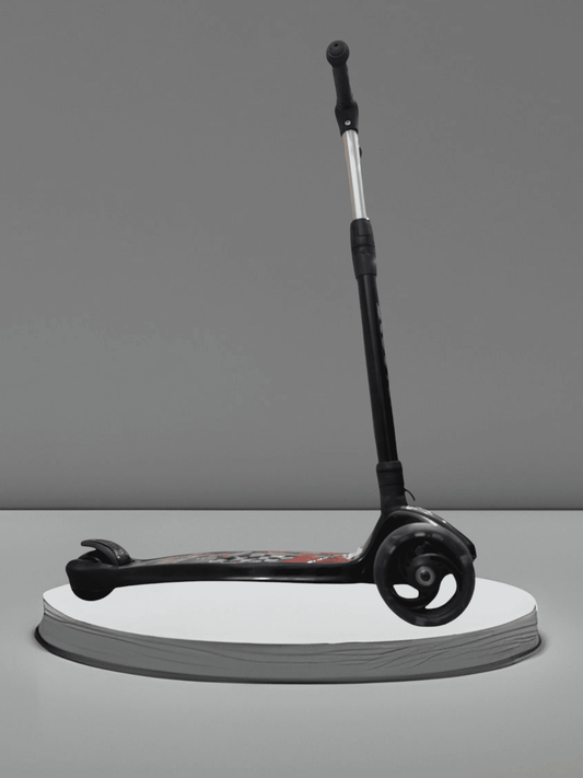 Black and silver premium toddler scooter online with adjustable handlebar and three wheels