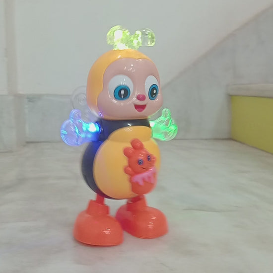 Happy Bee Dancing Swing demonstration video showing lights, music, and swinging motion features