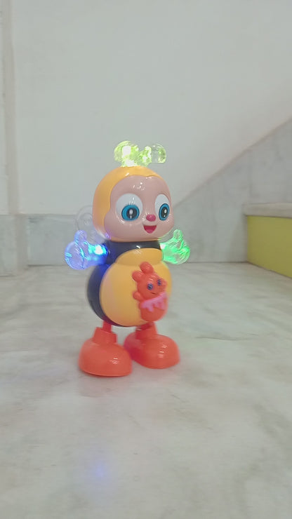 Happy Bee Dancing Swing demonstration video showing lights, music, and swinging motion features