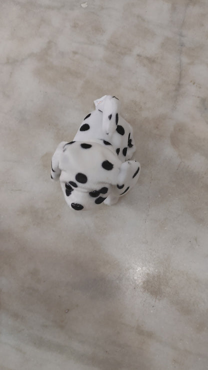 Fuzzbuzz Ms. Spotty Walking Dog | Interactive Animal Soft Toys for Kids Age 3Y+ | Birthday Gift for Kids | Stuffed Puppy Toys | Plush Animal Toy | Battery Operated Toy, White & Black