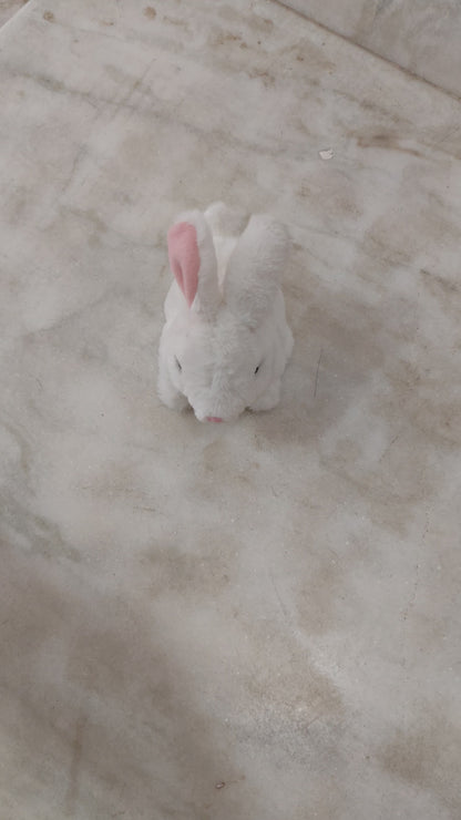 Hopping Walking Bunny Toy with Sounds, Jumping Rabbit Wiggling Ears, Twitching Mouth and Nose, Educational Interactive Bunny Rabbit Toy for Baby Kids