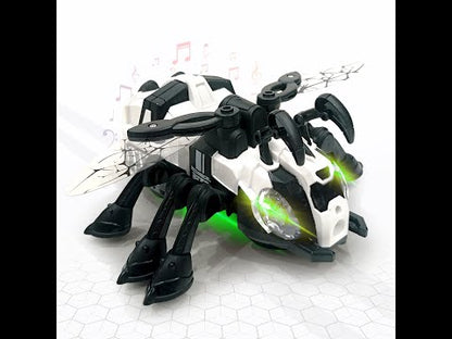 Insect Bee Crawling Toy with Universal Wheels, Mechanical Appearance, Lights, Music, and Simulated Flapping Wings - Interactive Crawling Insect Toy for Kids - Yellow