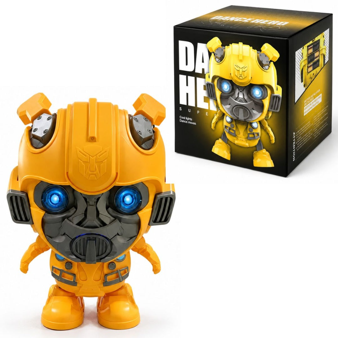 Robot bailarín con luz y sonido. Amarillo