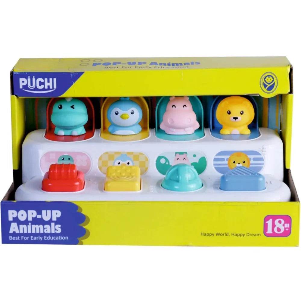 Puchi Pop-Up Animals Toy – Multicolor Interactive Early Learning Toy for Toddlers - T-Rex the toyland Sitamarhi