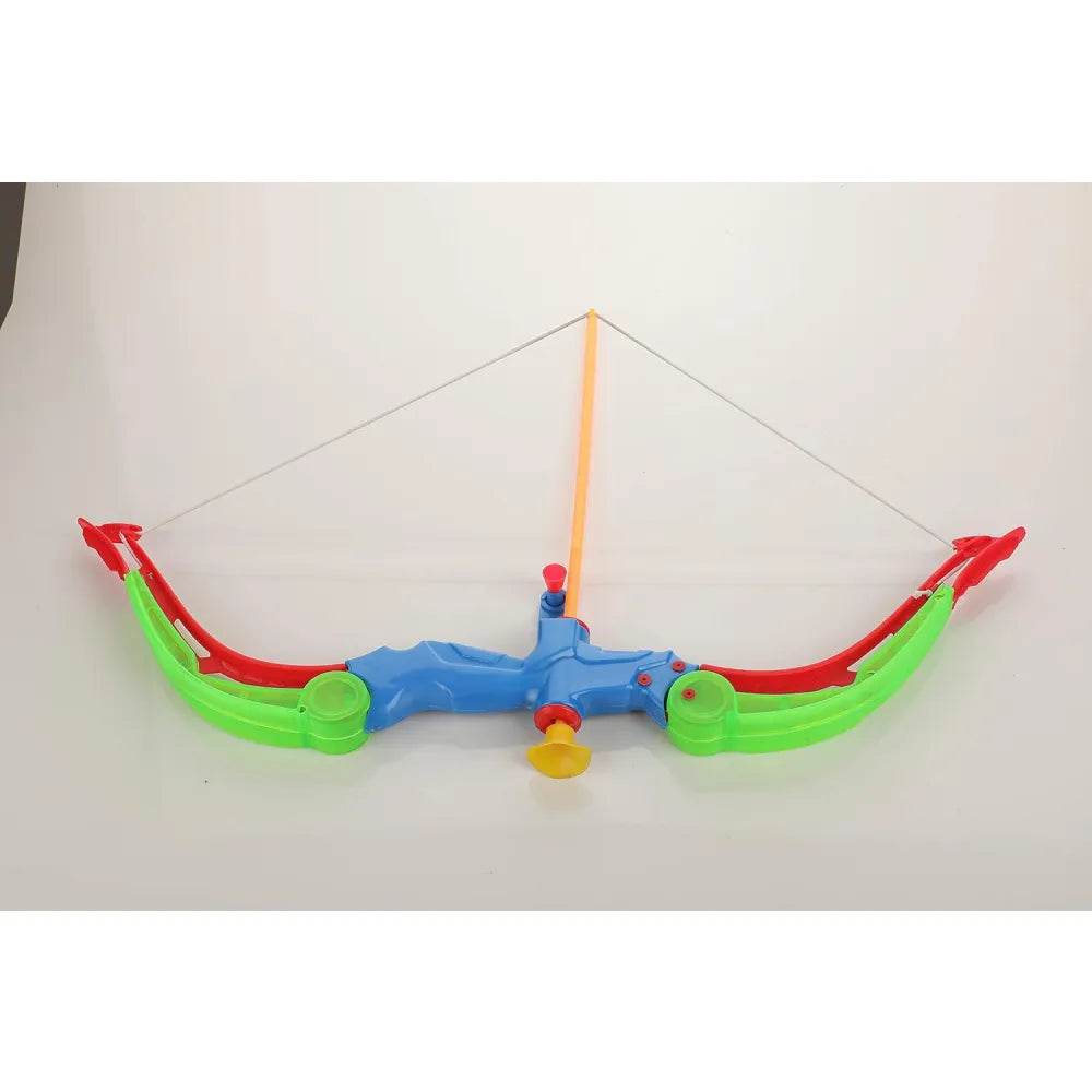 Pull Back Bow & Arrow With Led Lights, Dhanush Toy Set With Cutout Target Board - T-Rex the toyland Sitamarhi