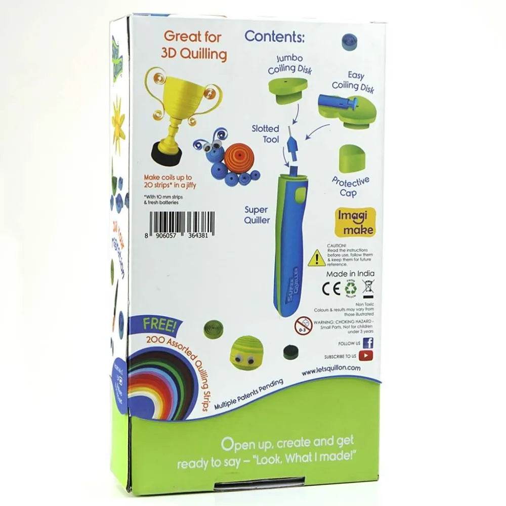 Quill On - Super Quiller - Automated Multifunction Quilling Tool - Blue - T-Rex the toyland Sitamarhi