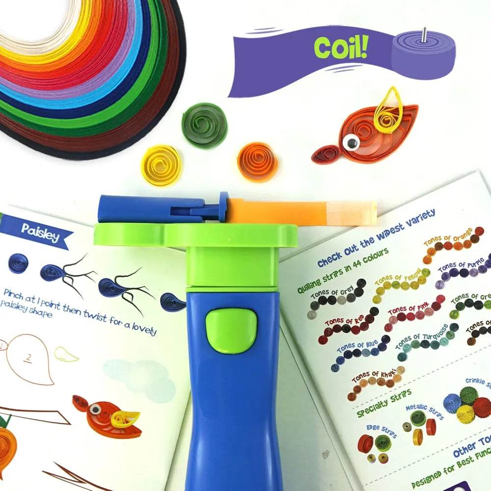 Quill On - Super Quiller - Automated Multifunction Quilling Tool - Blue - T-Rex the toyland Sitamarhi