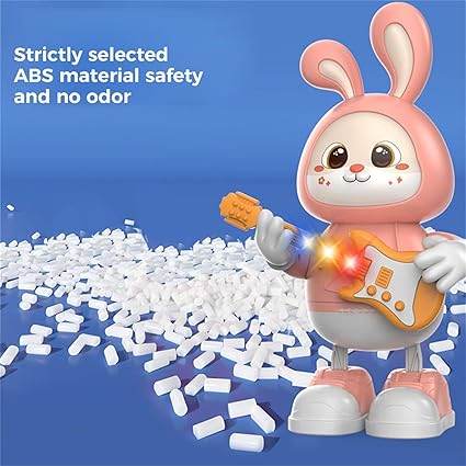 Rabbit Guitarist Toy, Easter Glow Musical Bunny, Electric Rabbit Toys, Sensing Interactive Walking Dancing Toy with Music Sounds & Lights, Easter Gift... - T-Rex the toyland Sitamarhi