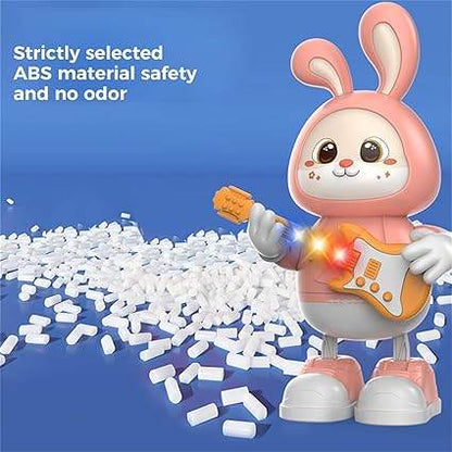 Rabbit Guitarist Toy, Easter Glow Musical Bunny, Electric Rabbit Toys, Sensing Interactive Walking Dancing Toy with Music Sounds & Lights, Easter Gift... - T-Rex the toyland Sitamarhi