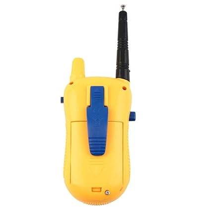 Yellow radio 2 way walkie talkie for kids with a retractable antenna