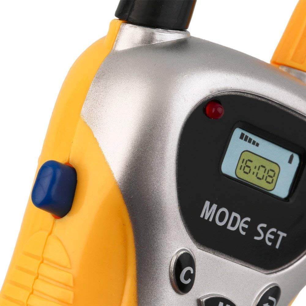 Yellow handheld radio 2 way walkie-talkie for outdoor play, ideal for children aged 6 years and up