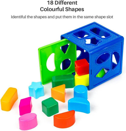 Ratna's 3 in 1 Kinder Gift Set Containing Stack-N-Spin, Rainbow Spinning Tower & Shape Sorter Cube Montessori Toys Preschool Learning for Infants & Toddlers - T-Rex the toyland Sitamarhi