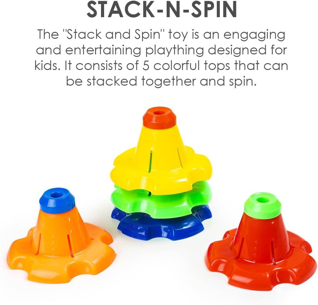 Ratna's 3 in 1 Kinder Gift Set Containing Stack-N-Spin, Rainbow Spinning Tower & Shape Sorter Cube Montessori Toys Preschool Learning for Infants & Toddlers - T-Rex the toyland Sitamarhi