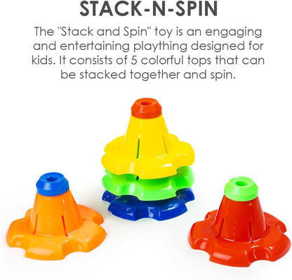 Ratna's 3 in 1 Kinder Gift Set Containing Stack-N-Spin, Rainbow Spinning Tower & Shape Sorter Cube Montessori Toys Preschool Learning for Infants & Toddlers - T-Rex the toyland Sitamarhi