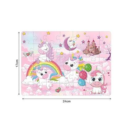 RATNA'S 4 in 1 Unicorn Kingdom Jigsaw Puzzle for Kids|A Perfect Jigsaw Puzzle for Little Hands|4 * 35 Pieces Jigsaw Puzzle - T-Rex the toyland Sitamarhi