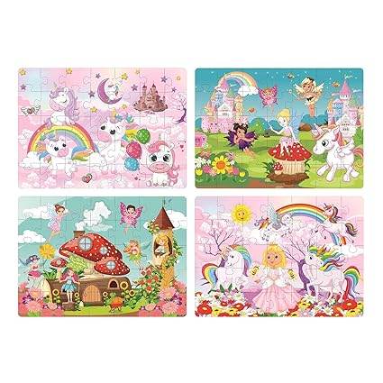 RATNA'S 4 in 1 Unicorn Kingdom Jigsaw Puzzle for Kids|A Perfect Jigsaw Puzzle for Little Hands|4 * 35 Pieces Jigsaw Puzzle - T-Rex the toyland Sitamarhi