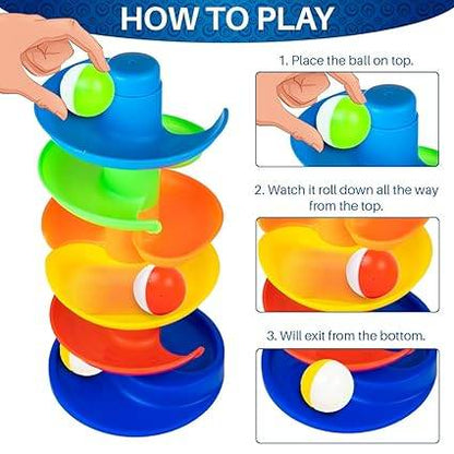Ratna's 5 in 1 Tiny Tots Gift Set Containing Star Stacker, Penguin Stacking Ring, Stack-N-Spin, Rainbow Spinning Tower & Shape Sorter Cube Toys for Infants & Toddlers - T-Rex the toyland Sitamarhi