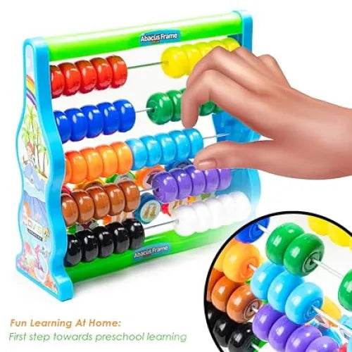 Ratna's Abacus Frame Deluxe Educational Toy Counting Learning Kit | Early Math Skills Preschool Toys with Colourful Beads for Kids & Toddlers 2+ Years (Multicolor) - T-Rex the toyland Sitamarhi