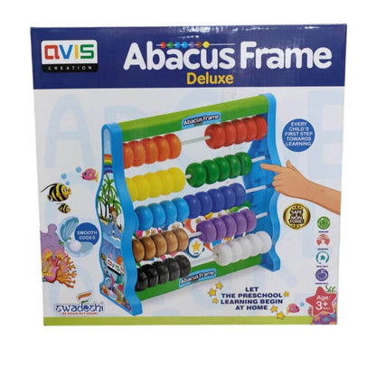 Ratna's Abacus Frame Deluxe Educational Toy Counting Learning Kit | Early Math Skills Preschool Toys with Colourful Beads for Kids & Toddlers 2+ Years (Multicolor) - T-Rex the toyland Sitamarhi