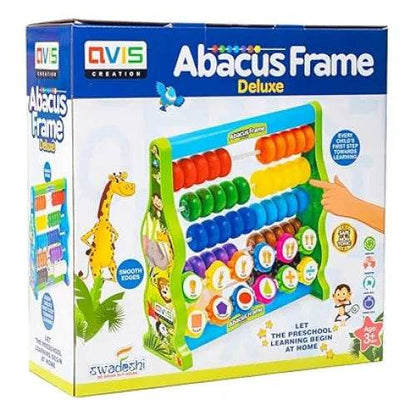 Ratna's Abacus Frame Deluxe Educational Toy Counting Learning Kit | Early Math Skills Preschool Toys with Colourful Beads for Kids & Toddlers 2+ Years (Multicolor) - T-Rex the toyland Sitamarhi