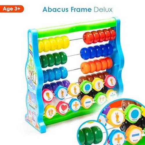 Ratna's Abacus Frame Deluxe Educational Toy Counting Learning Kit | Early Math Skills Preschool Toys with Colourful Beads for Kids & Toddlers 2+ Years (Multicolor) - T-Rex the toyland Sitamarhi