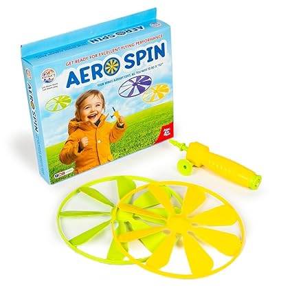 Ratna's Aero Spin Flying Disc Spinning Top Toy Set, Indoor Outdoor Game for Kids Ages 4+ Years - T-Rex the toyland Sitamarhi