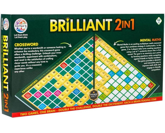 Ratna’s Brilliant 2 in 1 laminated double side board containing crossword game on one side & mental maths game on other side. - T-Rex the toyland Sitamarhi