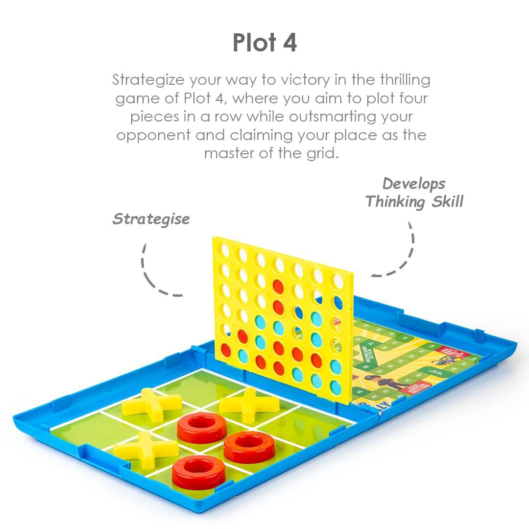11 in 1 board games set featuring a blue foldable game board with pieces for plot 4 and strategy games